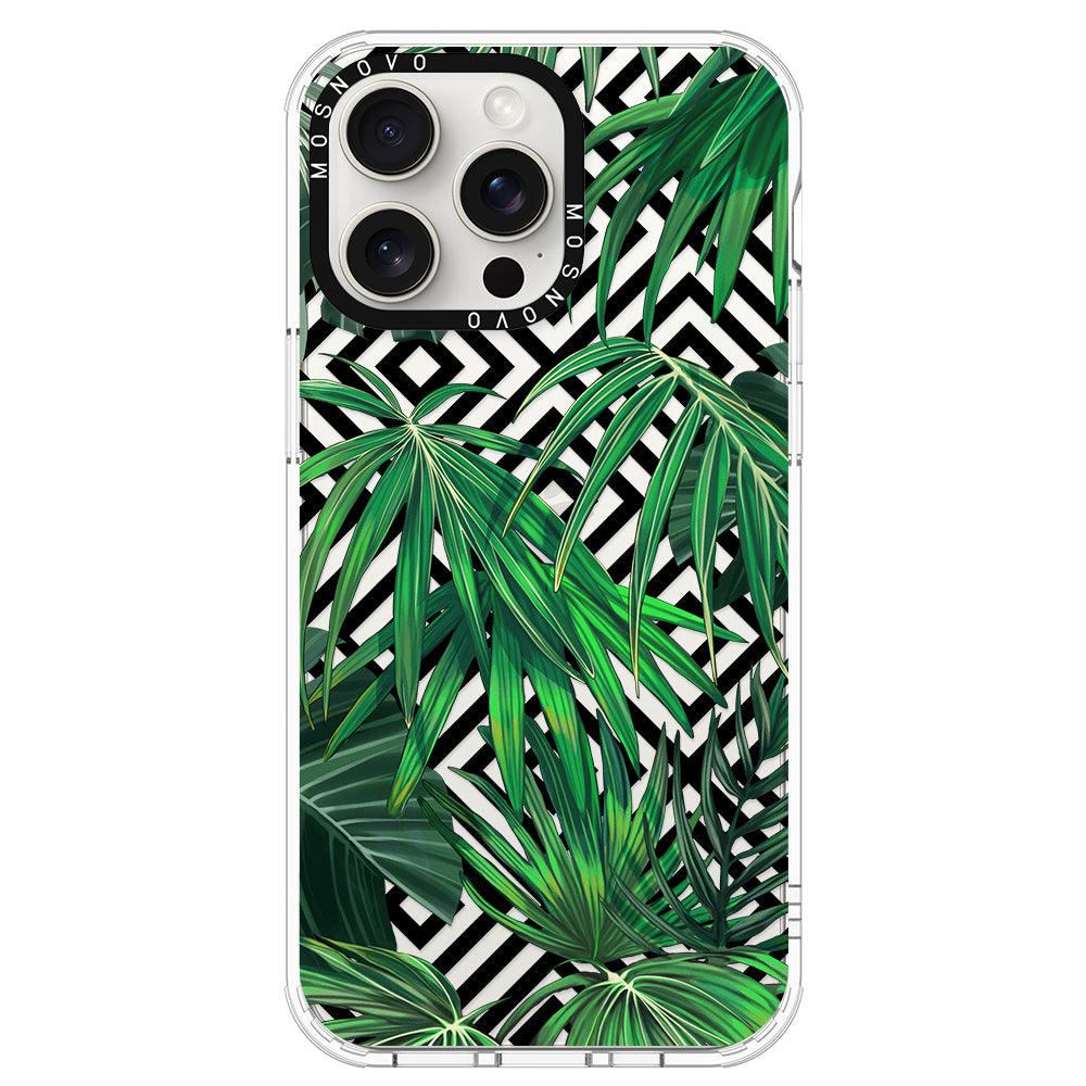 Areca Palm Pattern Phone Case - iPhone 15 Pro Max Case - MOSNOVO