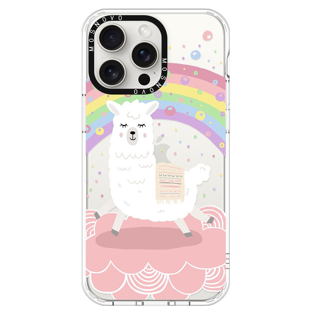 Rainbow Alpaca Phone Case - iPhone 15 Pro Max Case - MOSNOVO