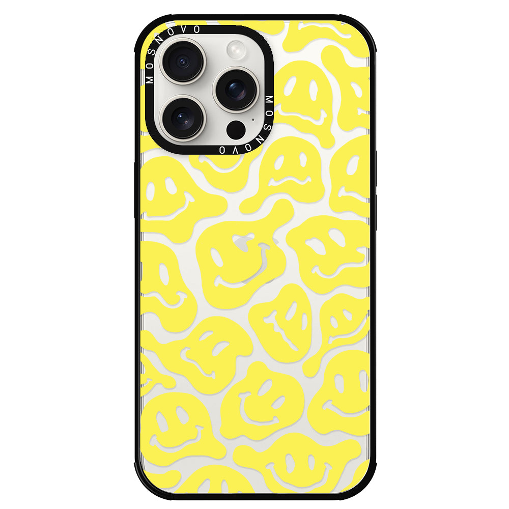 Melted Yellow Smiles Face Phone Case - iPhone 15 Pro Max Case - MOSNOVO