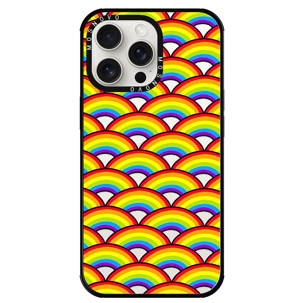 Rainbow Waves Phone Case - iPhone 15 Pro Max Case - MOSNOVO