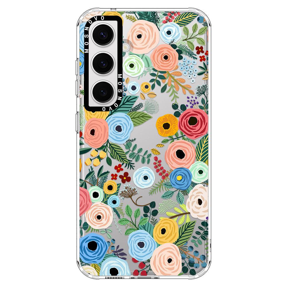 Pastel Floral Garden Phone Case - Samsung Galaxy S24 Plus Case - MOSNOVO