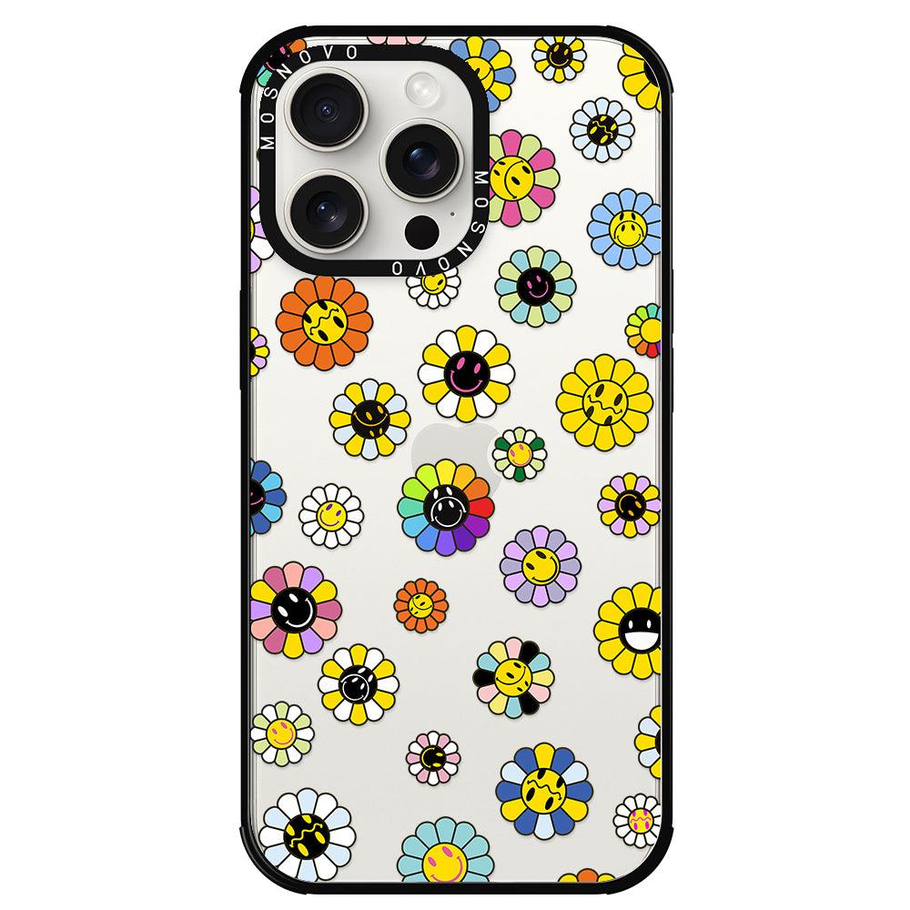 Flower Smiley Face Phone Case - iPhone 15 Pro Max Case - MOSNOVO