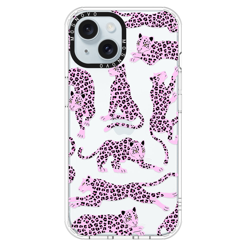 Pink Leopard Phone Case - iPhone 15 Plus Case - MOSNOVO