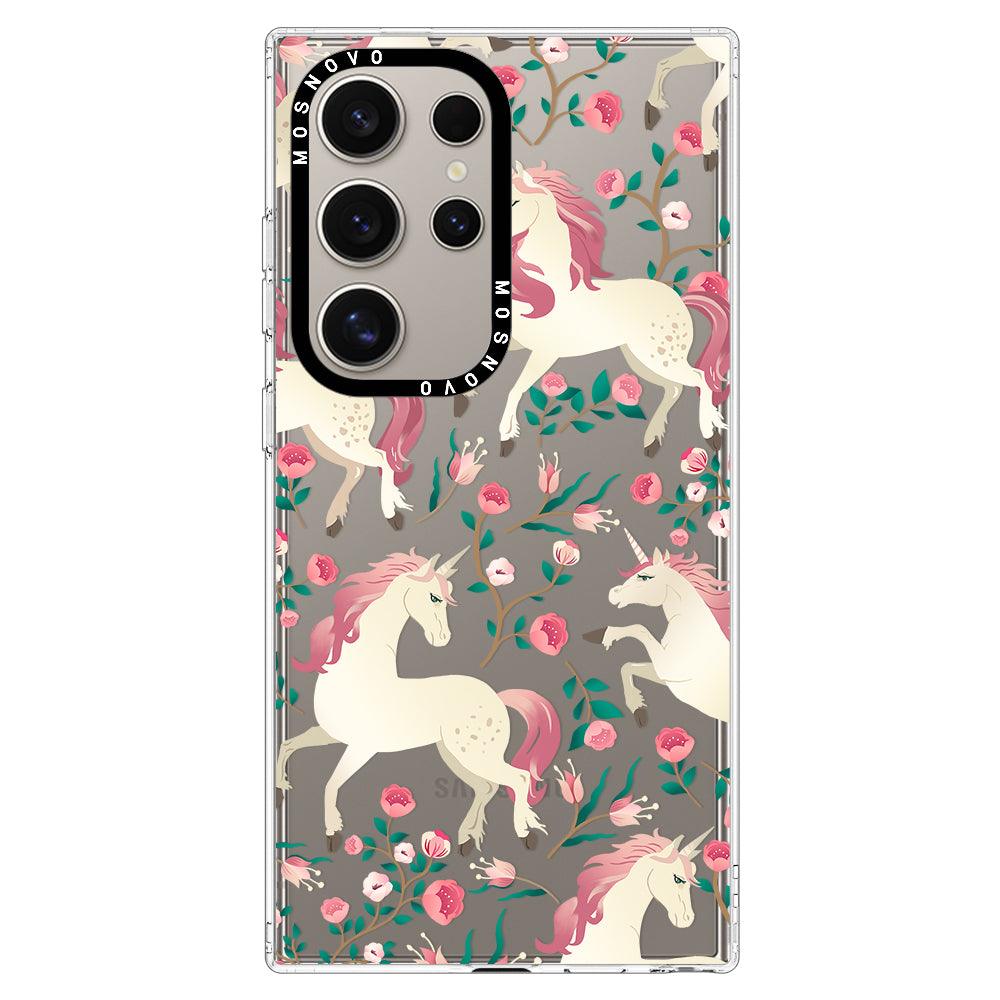 Unicorn Flower Garden Phone Case - Samsung Galaxy S24 Ultra Case - MOSNOVO