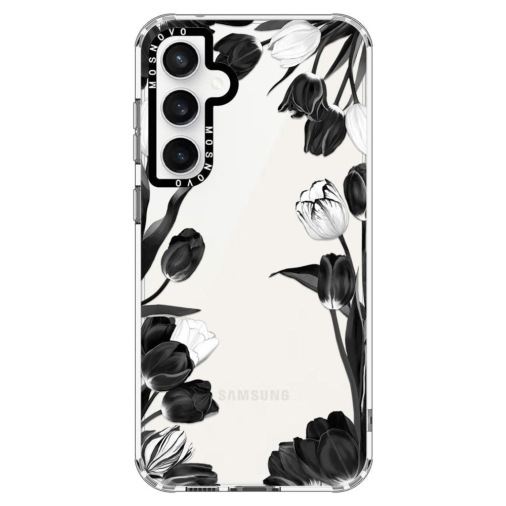 Black White Tulips Phone Case - Samsung Galaxy S23 FE Case