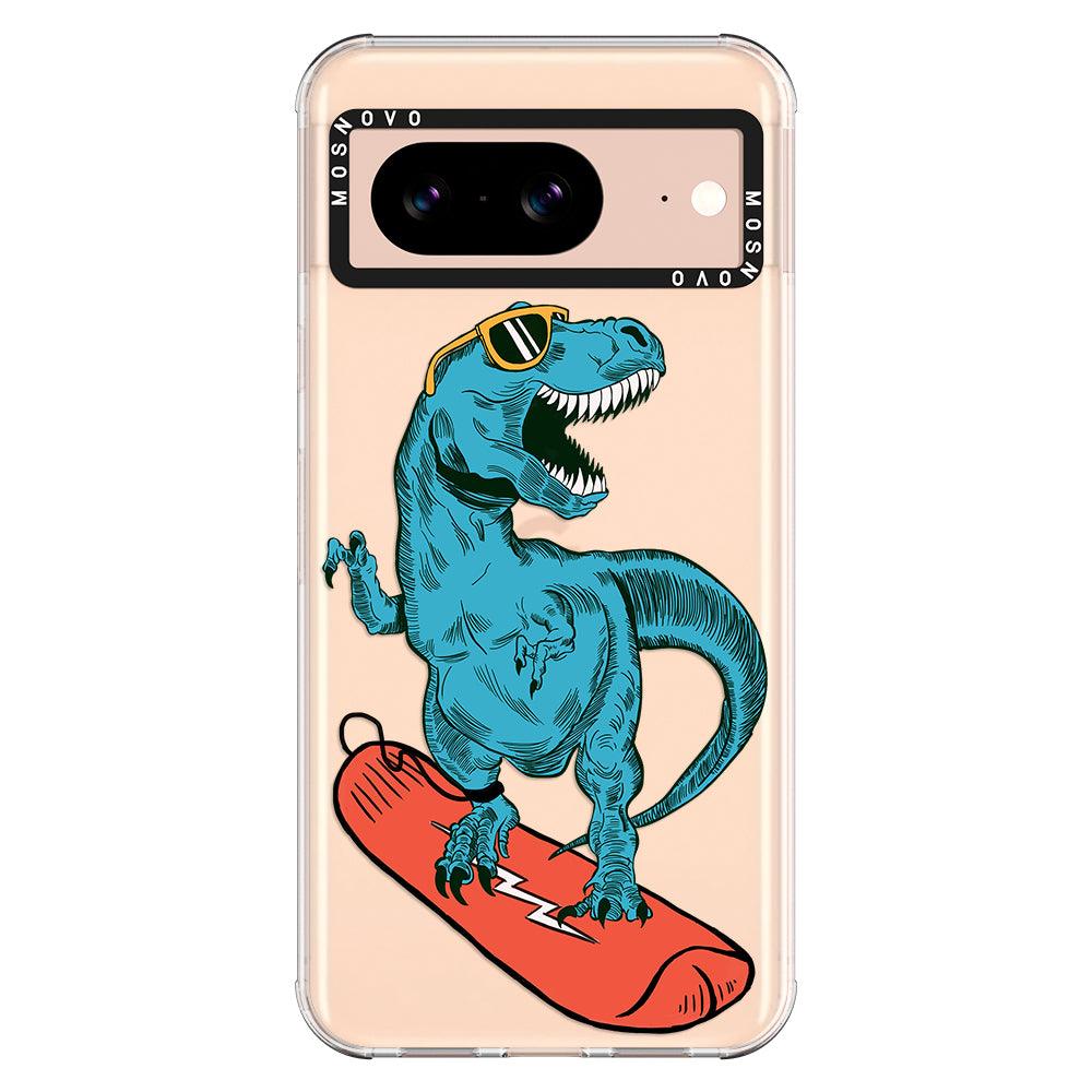 Surfing Dinosaur Phone Case - Google Pixel 8 Case - MOSNOVO