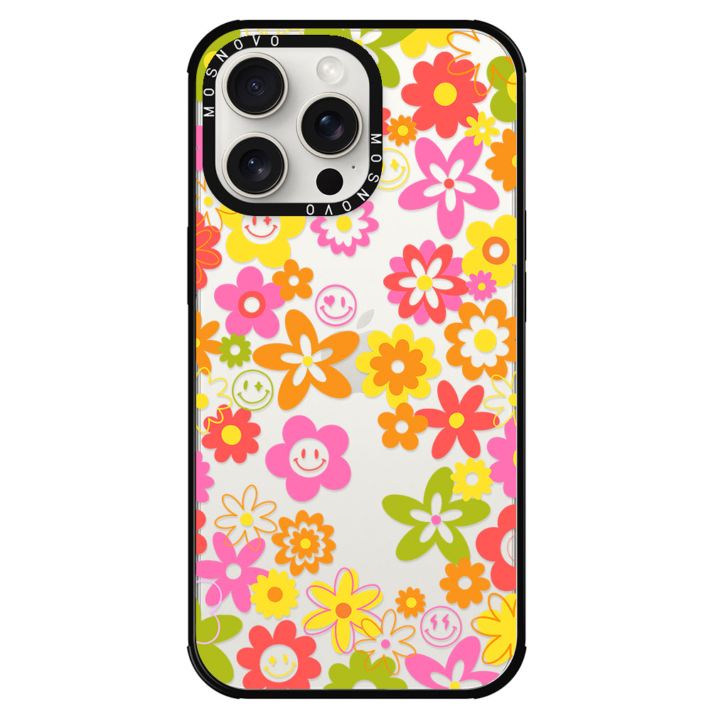 70's Groovy Floral Phone Case - iPhone 15 Pro Max Case - MOSNOVO