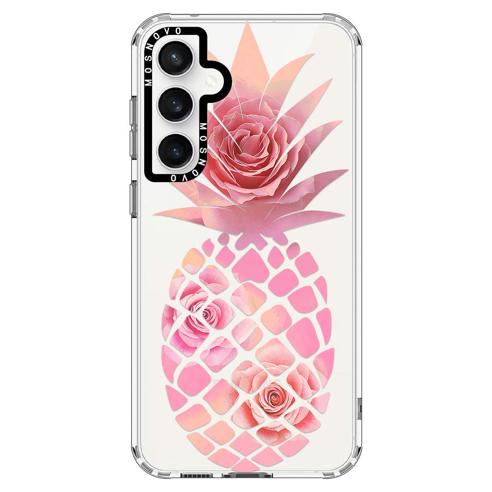 Pink Floral Pineapple Phone Case - Samsung Galaxy S23 FE Case