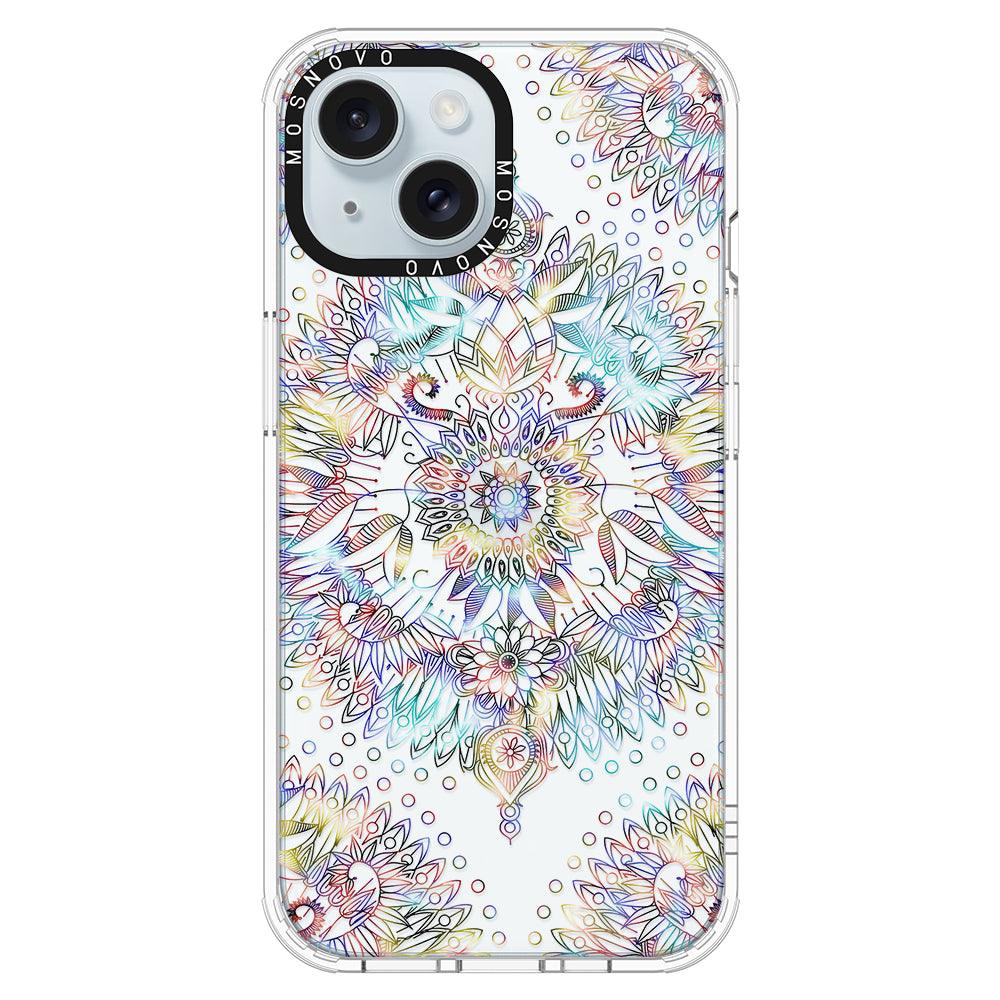 Rainbow Mandala Phone Case - iPhone 15 Plus Case - MOSNOVO