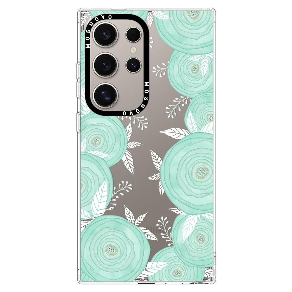 Mint Flower Phone Case - Samsung Galaxy S24 Ultra Case - MOSNOVO