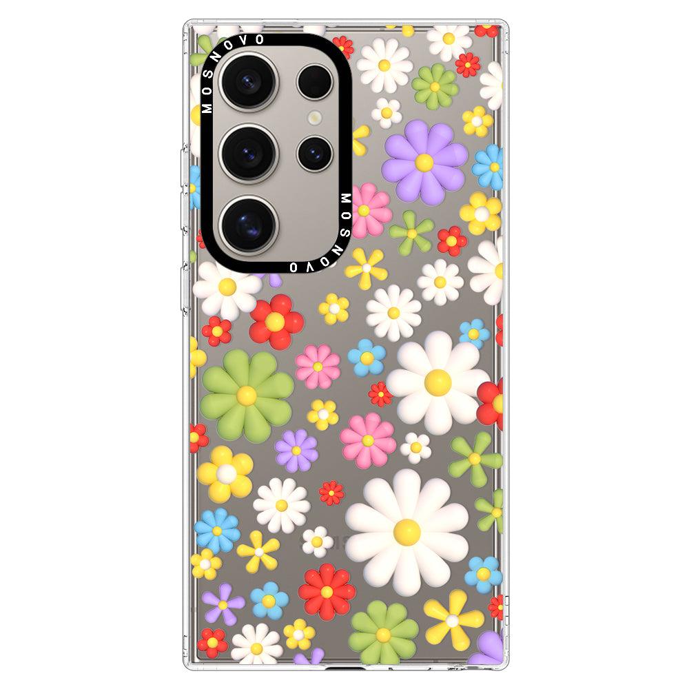 3D Flowers Phone Case - Samsung Galaxy S24 Ultra Case