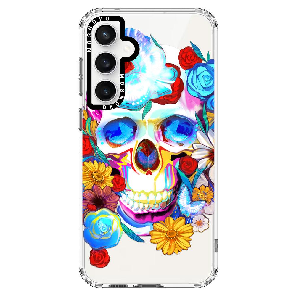 Sugar Flower Skull Phone Case - Samsung Galaxy S23 FE Case