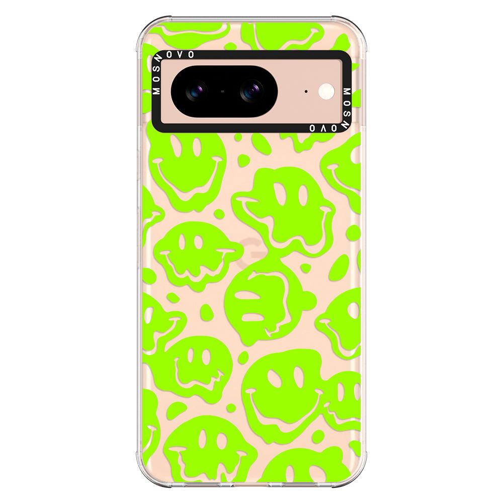 Distorted Green Smiles Face Phone Case - Google Pixel 8 Case - MOSNOVO