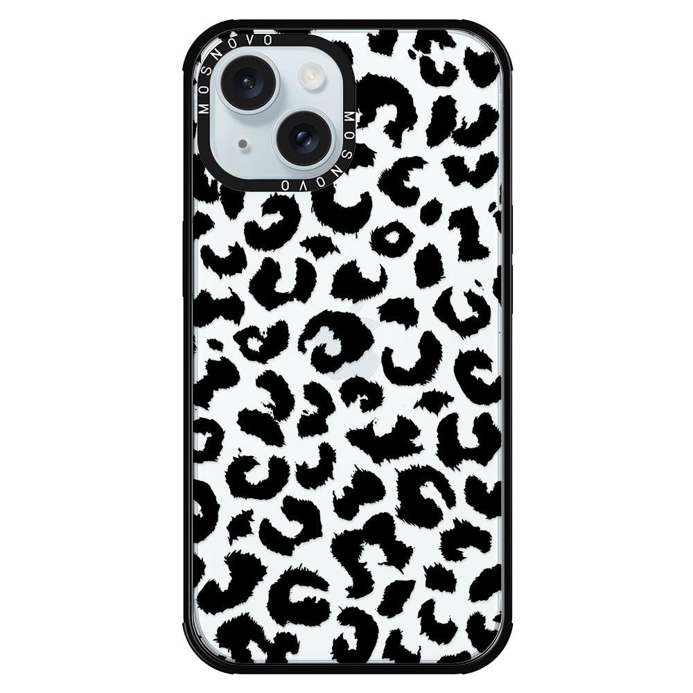 Black Leopard Phone Case - iPhone 15 Case - MOSNOVO