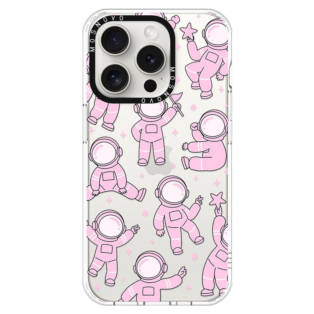 Pink Astronaut Phone Case - iPhone 15 Pro Case - MOSNOVO