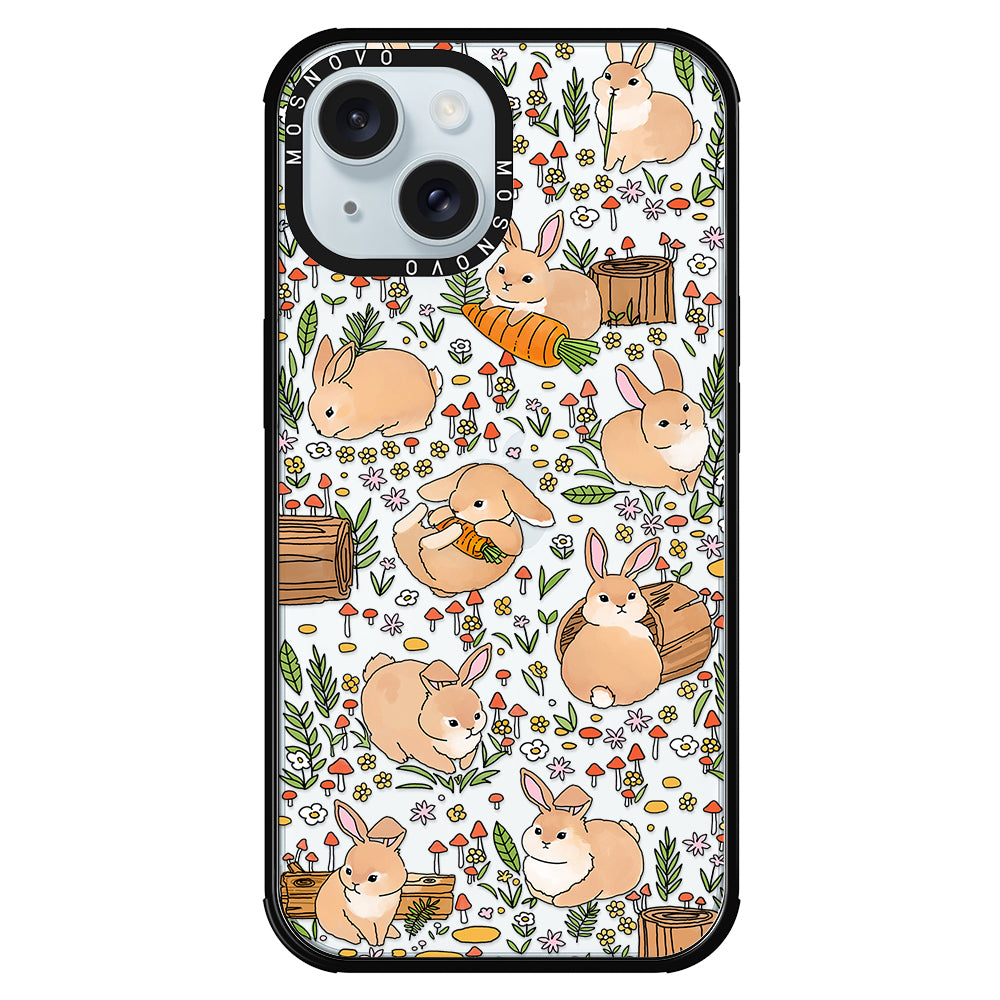 Cute Bunny Garden Phone Case - iPhone 15 Plus Case - MOSNOVO