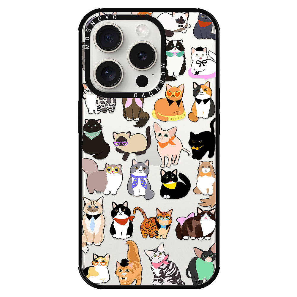 Cute Cat Phone Case - iPhone 15 Pro Case - MOSNOVO