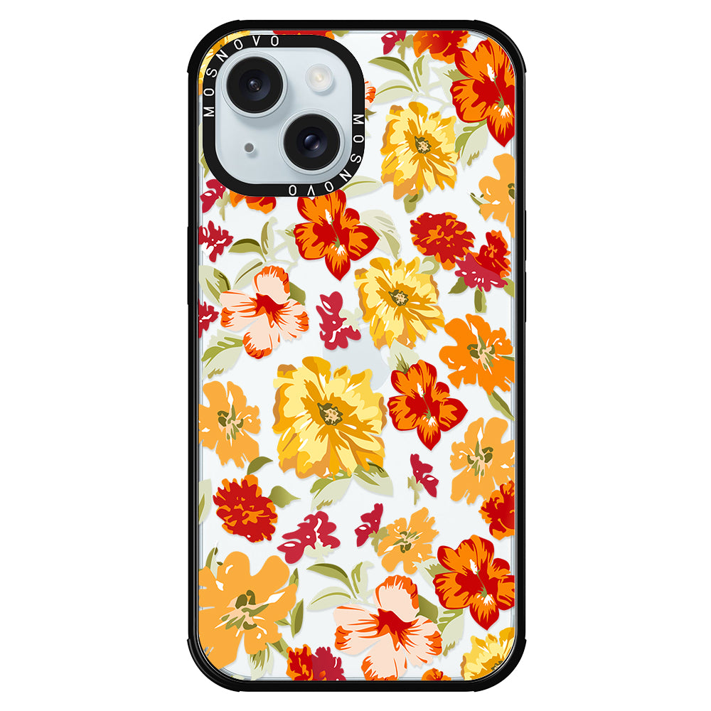 70s Boho Yellow Flower Phone Case - iPhone 15 Case - MOSNOVO