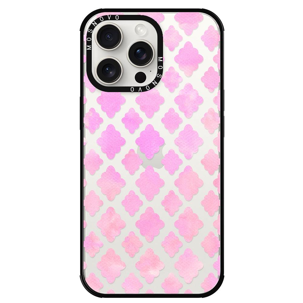 Pink Flower Diamond Phone Case - iPhone 15 Pro Max Case - MOSNOVO