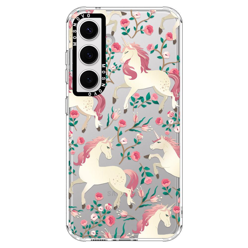 Unicorn Flower Garden Phone Case - Samsung Galaxy S24 Case - MOSNOVO