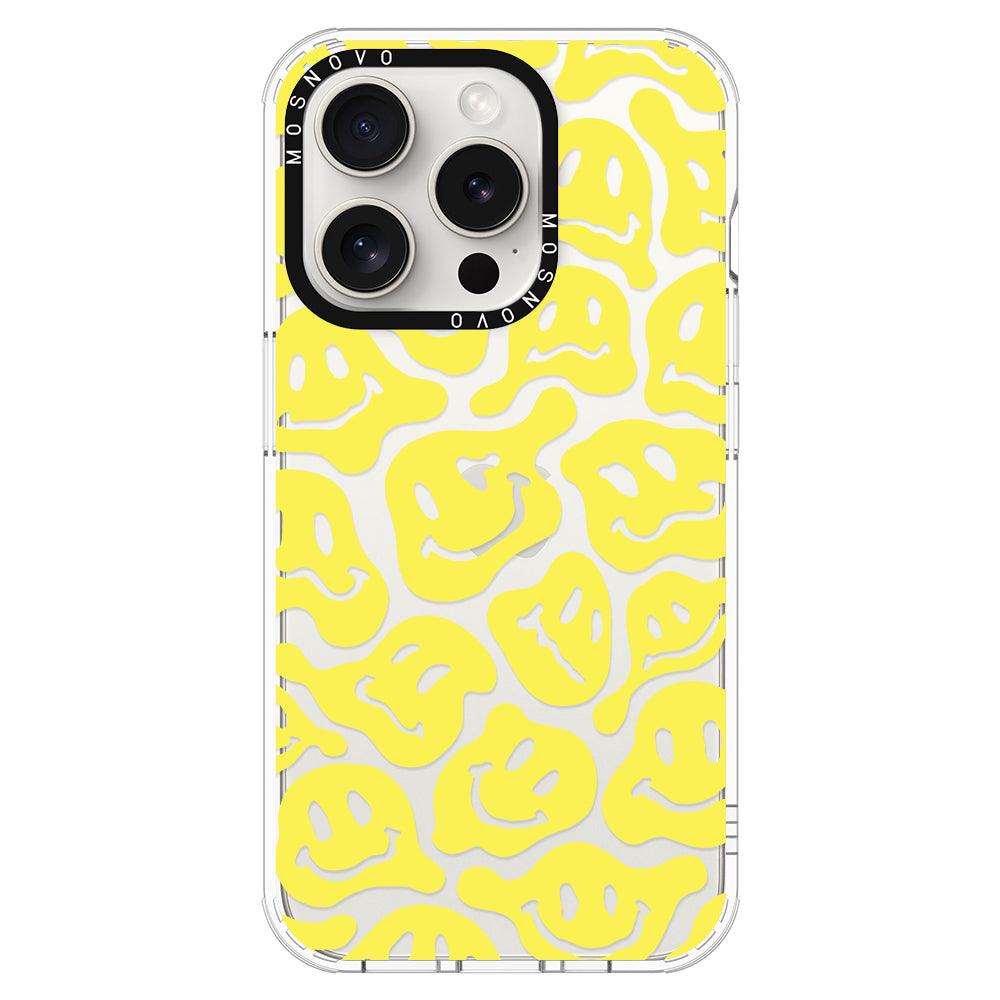 Melted Yellow Smiles Face Phone Case - iPhone 15 Pro Case - MOSNOVO