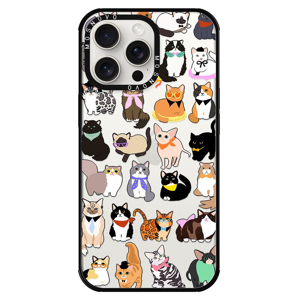 Cute Cat Phone Case - iPhone 15 Pro Max Case - MOSNOVO