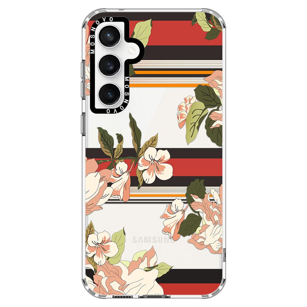 Classic Stripe Floral Phone Case - Samsung Galaxy S23 FE Case