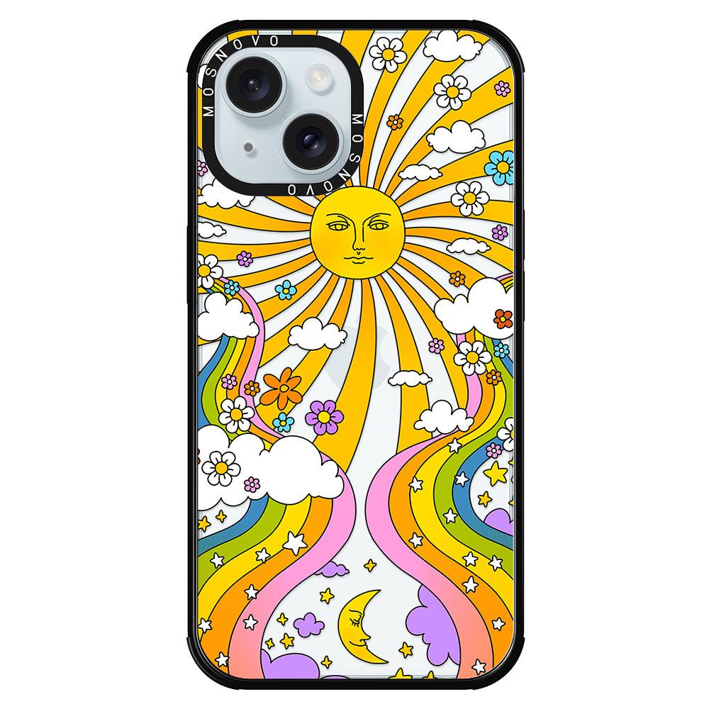 Rainbow Sun and Moon Phone Case - iPhone 15 Case - MOSNOVO