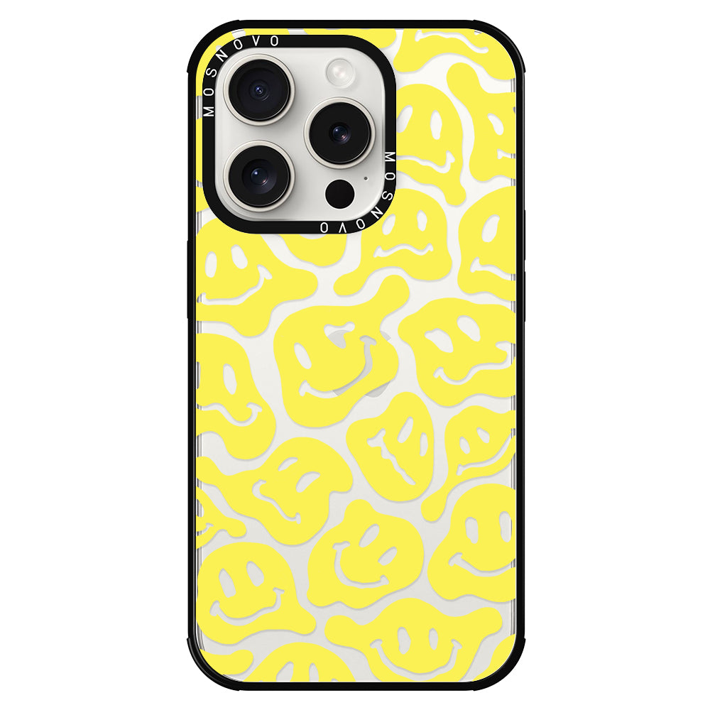 Melted Yellow Smiles Face Phone Case - iPhone 15 Pro Case - MOSNOVO