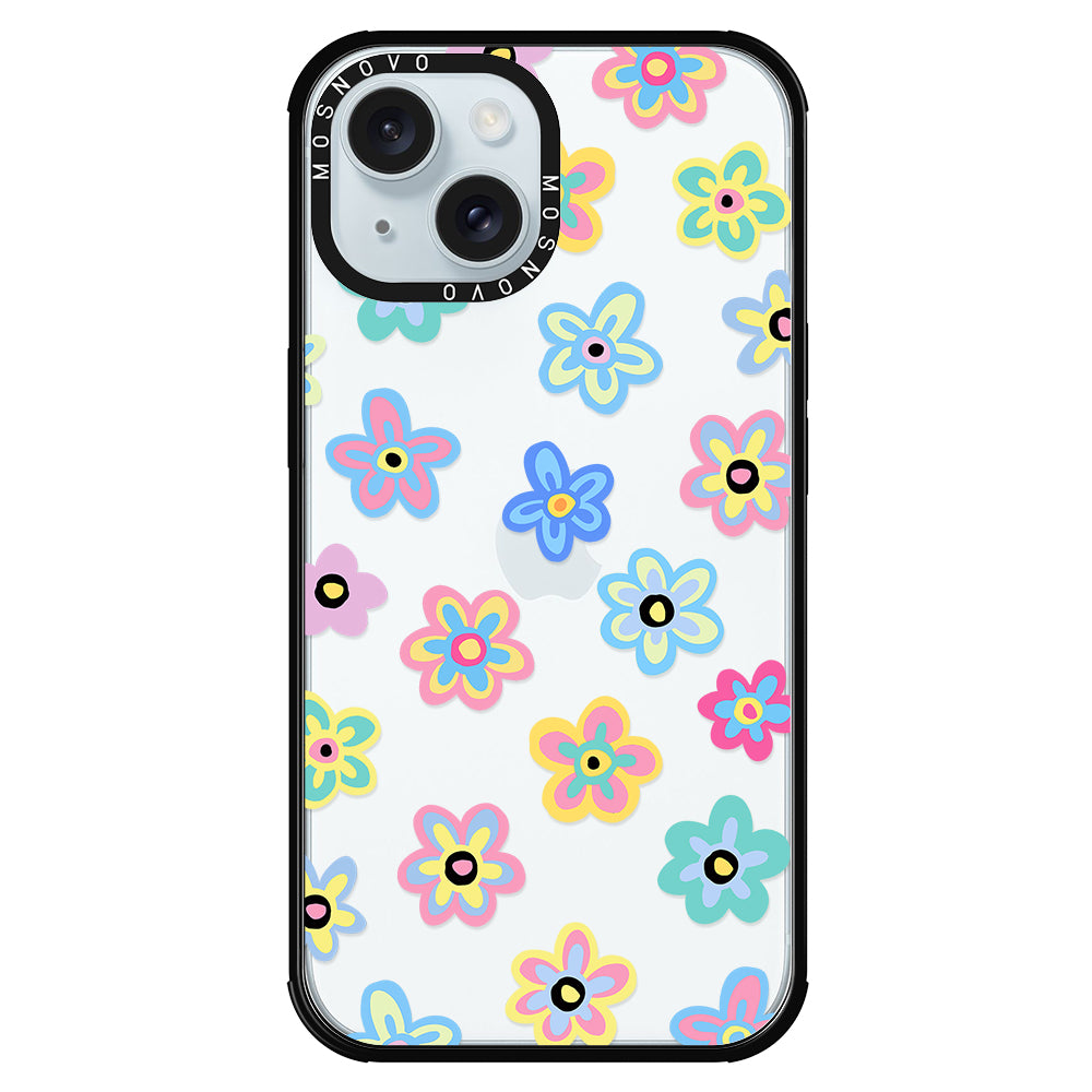 Groovy Flower Phone Case - iPhone 15 Plus Case - MOSNOVO