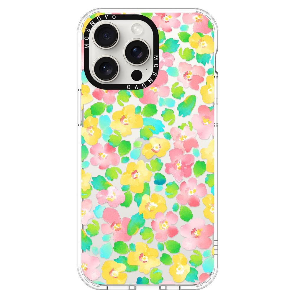 Floral Print Phone Case - iPhone 15 Pro Max Case - MOSNOVO