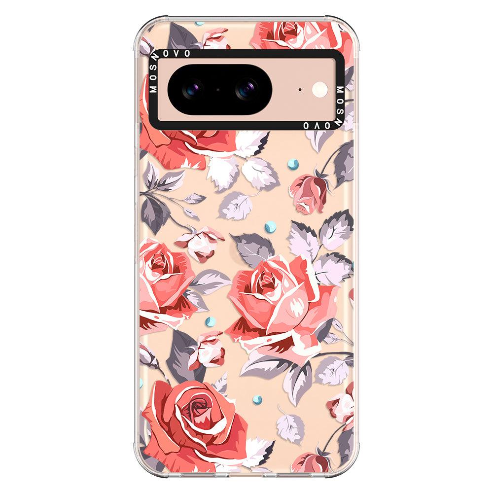 Retro Flower Roses Phone Case - Google Pixel 8 Case - MOSNOVO