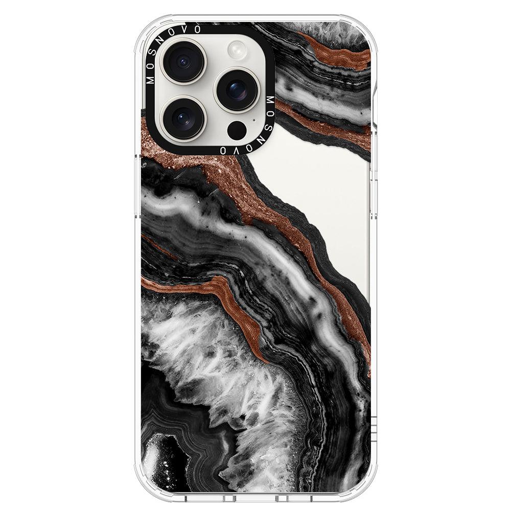 Black Agate Phone Case - iPhone 15 Pro Max Case - MOSNOVO