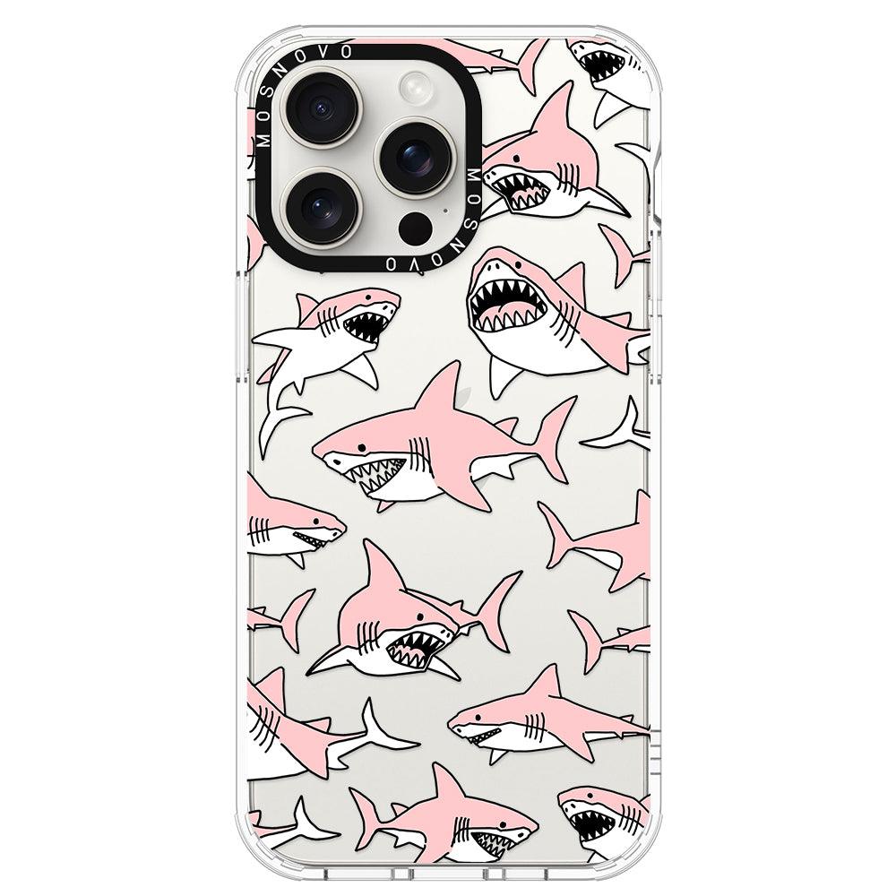 Pink Shark Phone Case - iPhone 15 Pro Max Case - MOSNOVO