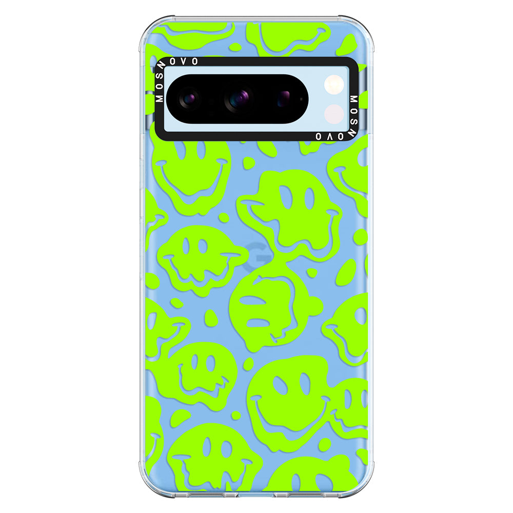 Distorted Green Smiles Face Phone Case - Google Pixel 8 Pro Case - MOSNOVO