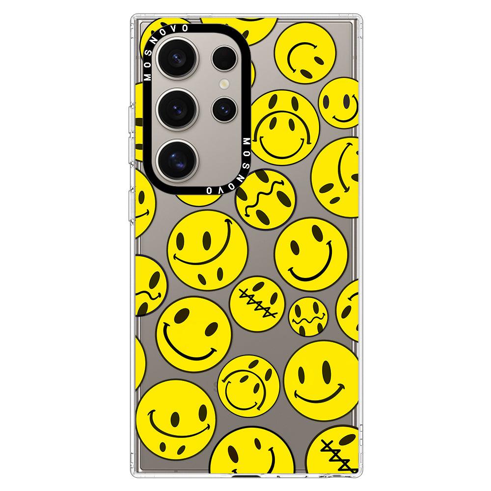 Yellow Sad Smile Face Phone Case - Samsung Galaxy S24 Ultra Case - MOSNOVO