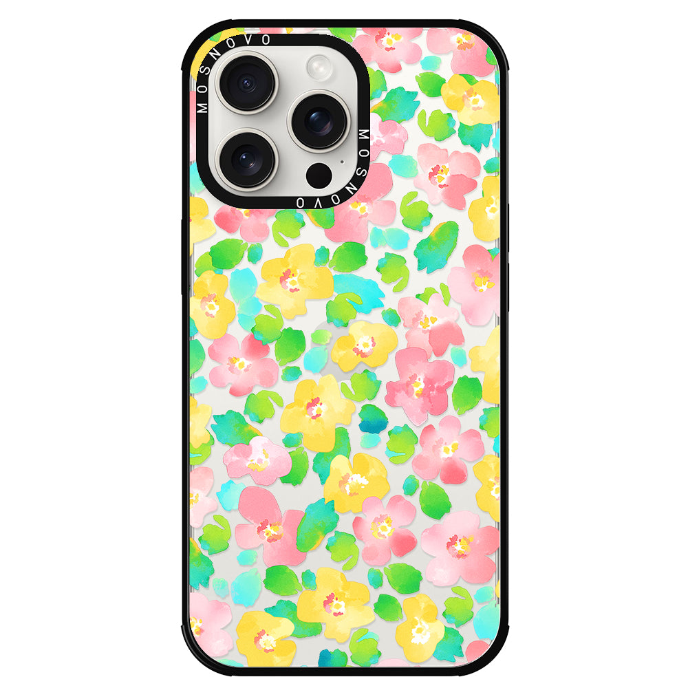 Floral Print Phone Case - iPhone 15 Pro Max Case - MOSNOVO