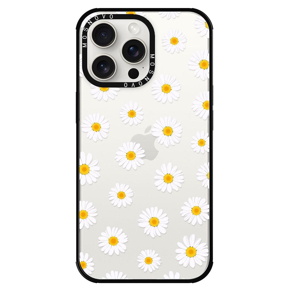 White Daisy Phone Case - iPhone 15 Pro Max Case - MOSNOVO