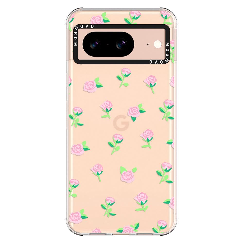 Pink Rose Floral Phone Case - Google Pixel 8 Case - MOSNOVO