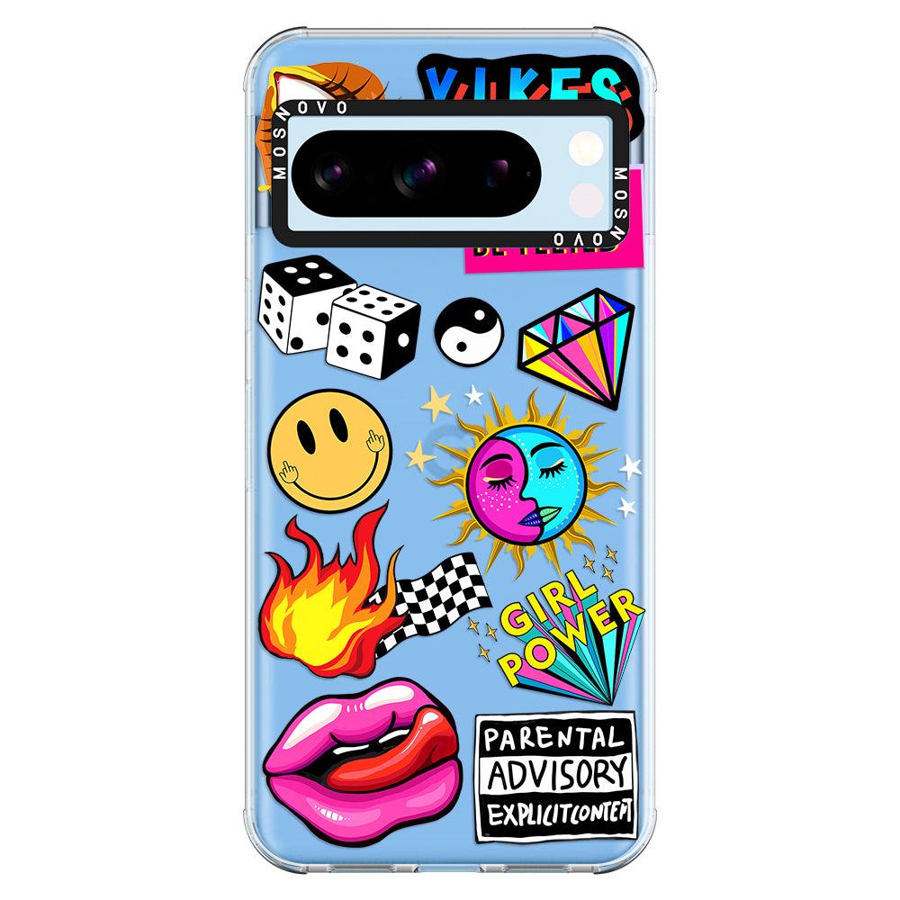 Funky Stickers Phone Case - Google Pixel 8 Pro Case - MOSNOVO