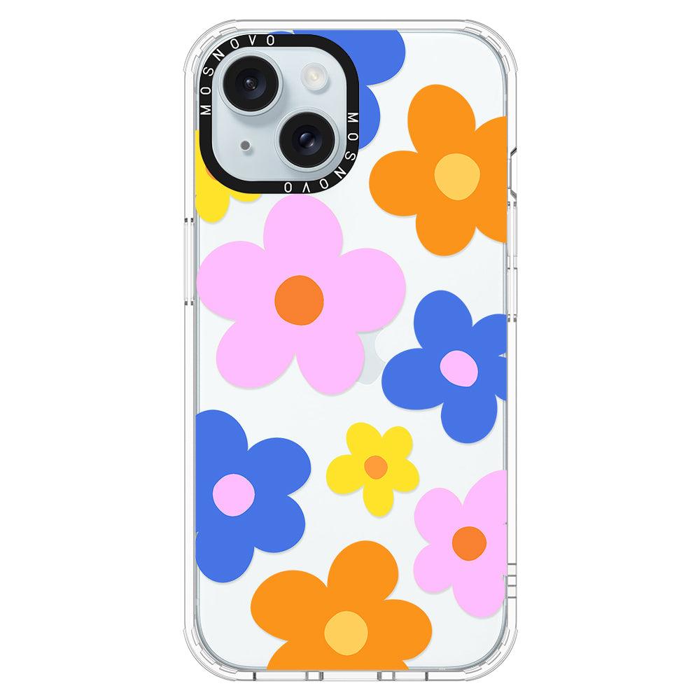 60's Groovy Flower Phone Case - iPhone 15 Plus Case - MOSNOVO