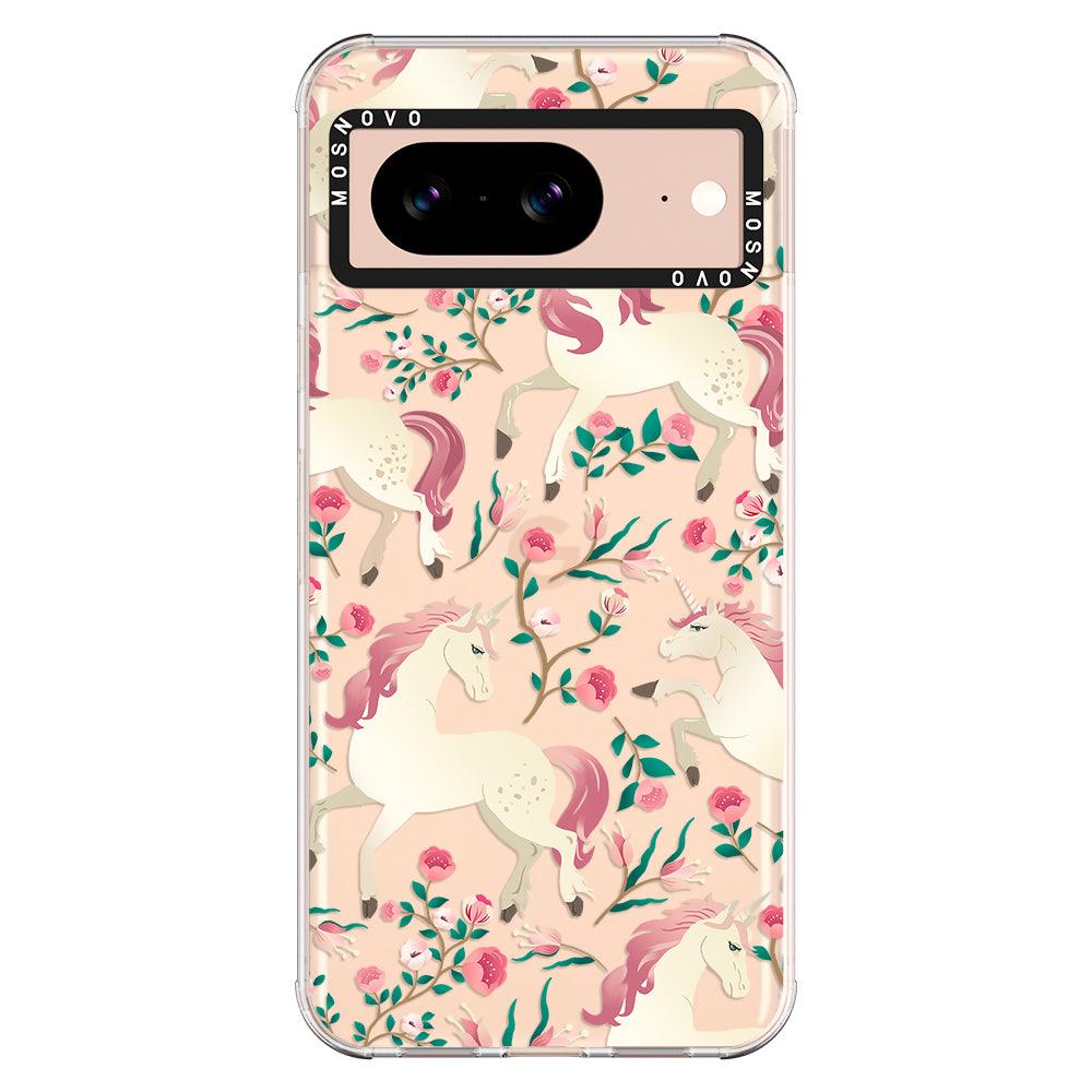 Unicorn with Floral Phone Case - Google Pixel 8 Case - MOSNOVO