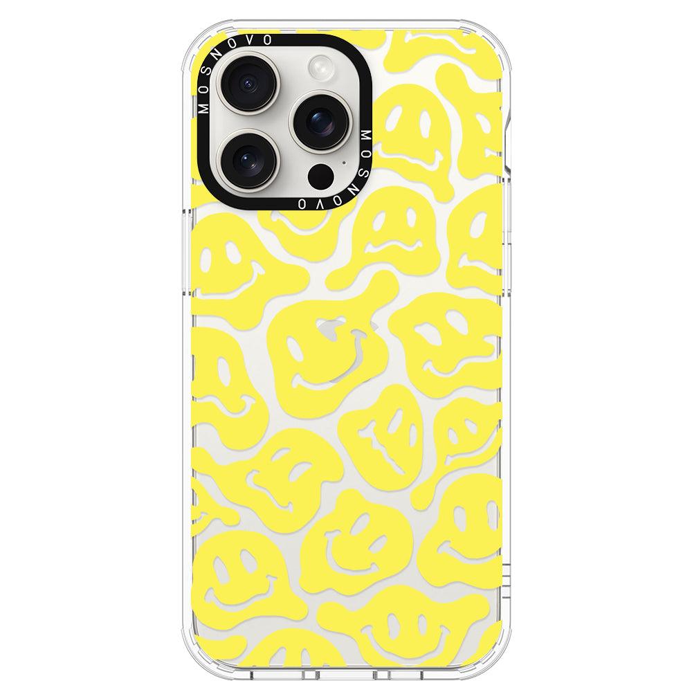 Melted Yellow Smiles Face Phone Case - iPhone 15 Pro Max Case - MOSNOVO