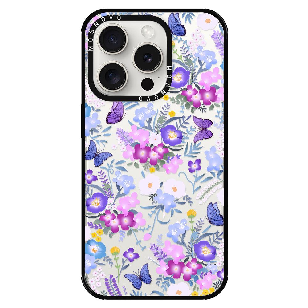 Purple Peri Nemophila Flower Phone Case - iPhone 15 Pro Case - MOSNOVO