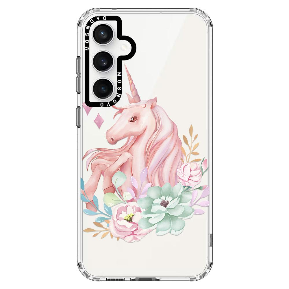 Pastel Flower Unicorn Phone Case - Samsung Galaxy S23 FE Case