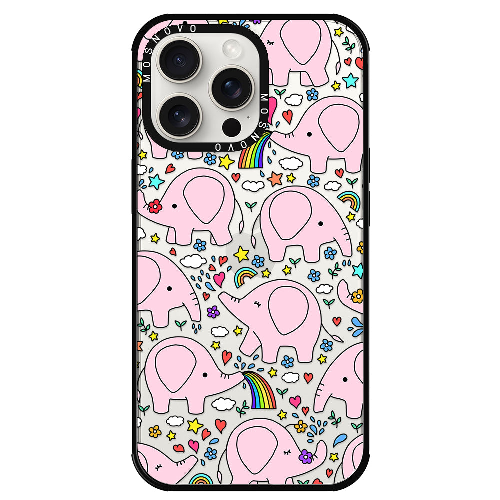 Pink Elephant Phone Case - iPhone 15 Pro Max Case - MOSNOVO