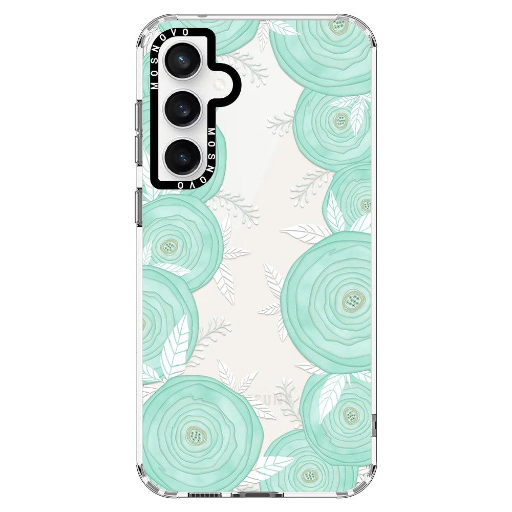 Mint Flower Phone Case - Samsung Galaxy S23 FE Case