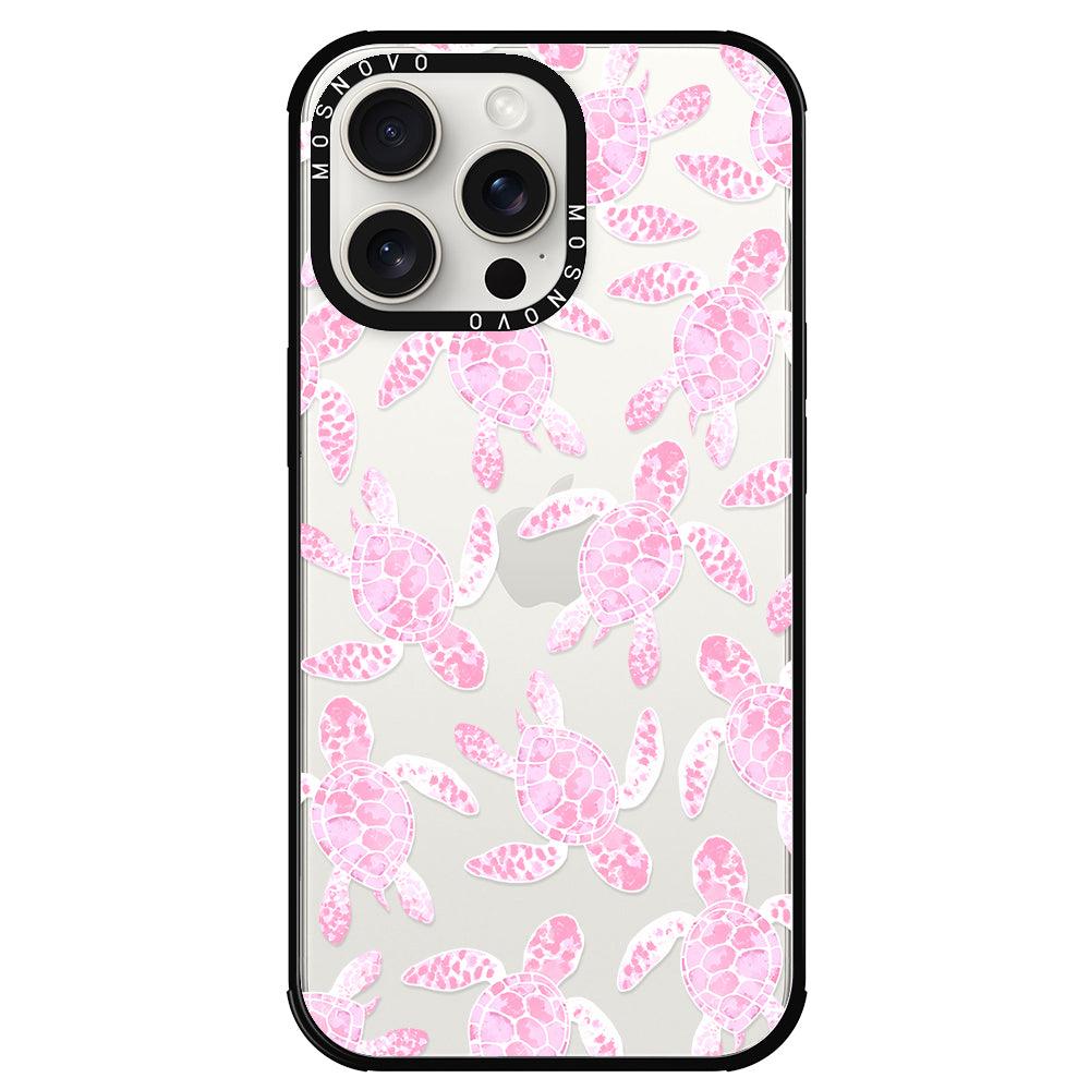 Pink Turtle Phone Case - iPhone 15 Pro Max Case - MOSNOVO