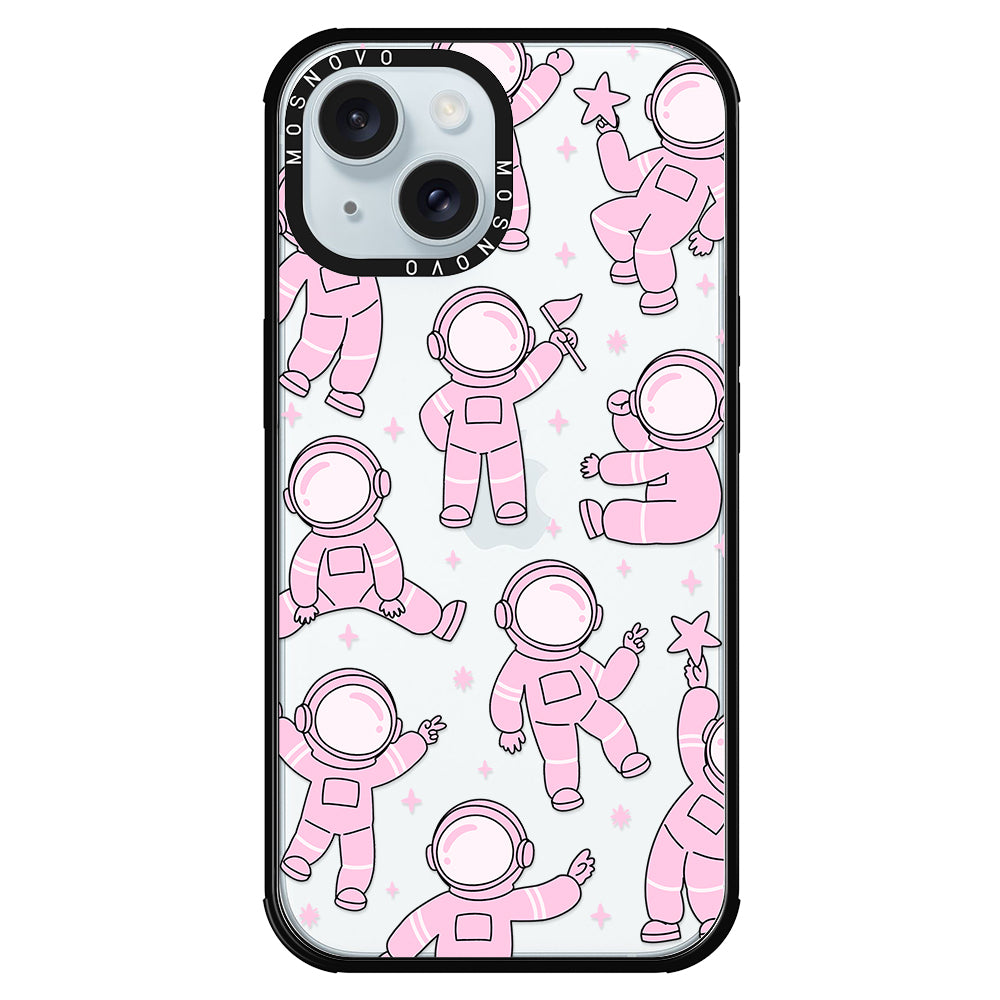 Pink Astronaut Phone Case - iPhone 15 Plus Case - MOSNOVO