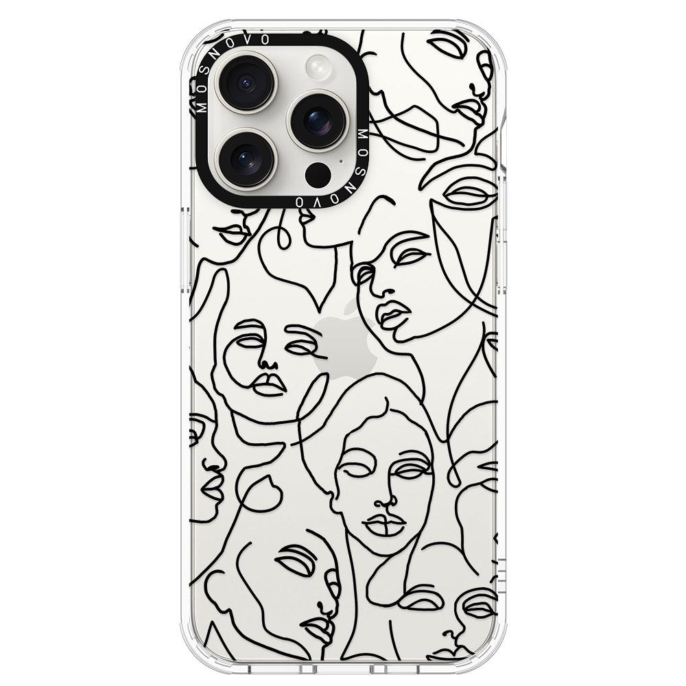 Abstract Face Line Art Phone Case - iPhone 15 Pro Max Case - MOSNOVO